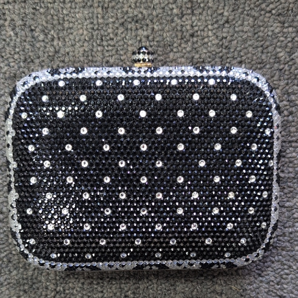 Elegant Black and Silver Clutch